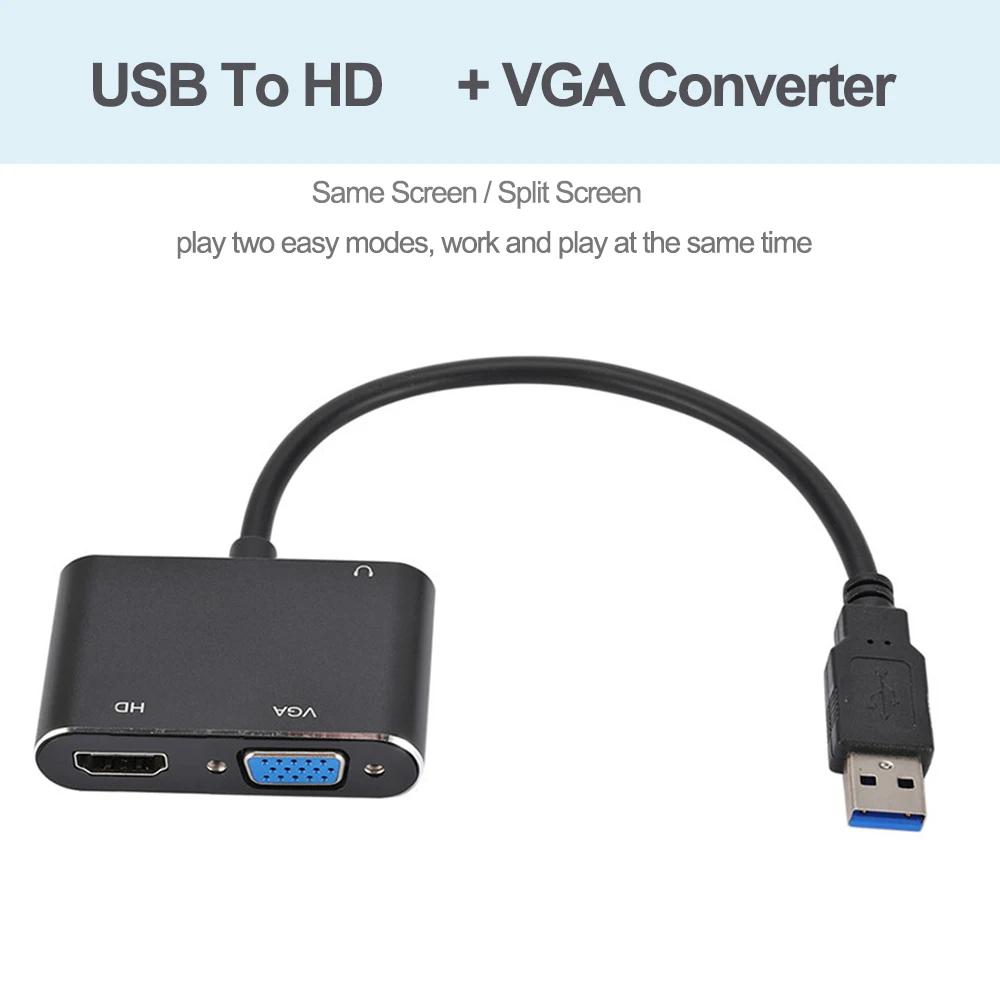   USB 3.0 HDMI ȣȯ VGA ȯ, ǻ  TV  Ȯ ũ HD VGA ̺, 1080P
